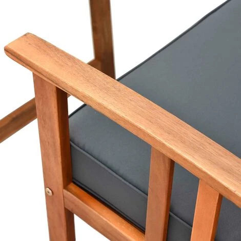 Outsunny Salon De Jardin 4 Pers. 4 Pièces Style Colonial Coussins Grand Confort Inclus Polyester Gris Foncé Bois Acacia - Gris 6 Outsunny Salon De Jardin 4 Pers. 4 Pièces Style Colonial Coussins Grand Confort Inclus Polyester Gris Foncé Bois Acacia - Gris – Image 4