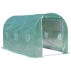 Outsunny Serre De Jardin Tunnel Surface Sol 8 M² 4L X 2l X 2,10H M Châssis Tubulaire Renforcé Porte Zippée 6 Fenêtres Enroulables Vert - Vert -Outsunny Soldes Magasin 10986177 1