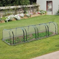 Outsunny Serre De Jardin Tunnel 3,95L X 1l X 0,8H M 4 Portes Zippées Bâche PVC Transparent Métal époxy Vert - Transparent -Outsunny Soldes Magasin 10986178 2