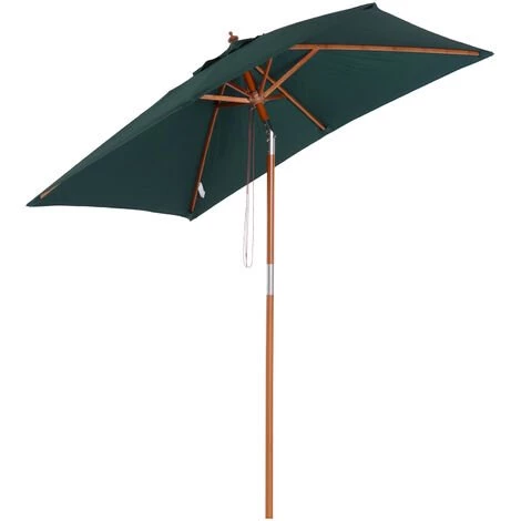 Outsunny Parasol Rectangulaire Inclinable Bois Polyester Haute Densité 2L X 1,5l X 2,3H M Vert Foncé 3 Outsunny Parasol Rectangulaire Inclinable Bois Polyester Haute Densité 2L X 1,5l X 2,3H M Vert Foncé