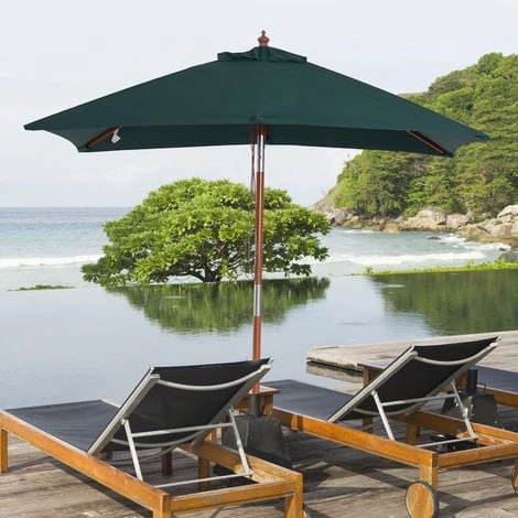 Outsunny Parasol Rectangulaire Inclinable Bois Polyester Haute Densité 2L X 1,5l X 2,3H M Vert Foncé 4 Outsunny Parasol Rectangulaire Inclinable Bois Polyester Haute Densité 2L X 1,5l X 2,3H M Vert Foncé – Image 2