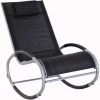 Outsunny Fauteuil Chaise Longue à Bascule Design Contemporain Dim. 120L X 61l X 88H Cm Alu. Polyester Noir -Outsunny Soldes Magasin 11424758 1