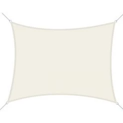 Outsunny Voile D'ombrage Carré 3 X 3 M Polyester Imperméabilisé Haute Densité 160 G/m² Crème