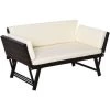 Outsunny Canapé Lit De Jardin Extensible 3 Places Grand Confort 4 Coussins écru Inclus Résine Tressée Imitation Rotin Chocolat - Marron 1 Outsunny Canapé Lit De Jardin Extensible 3 Places Grand Confort 4 Coussins écru Inclus Résine Tressée Imitation Rotin Chocolat - Marron -Outsunny Soldes Magasin 11519452 1