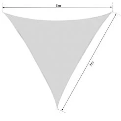 Outsunny Voile D'ombrage Triangulaire Grande Taille 3 X 3 X 3 M Polyester Imperméabilisé Haute Densité 160 G/m² Gris Clair - Gris Clair -Outsunny Soldes Magasin 11603896 3