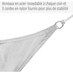 Outsunny Voile D'ombrage Triangulaire Grande Taille 3 X 3 X 3 M Polyester Imperméabilisé Haute Densité 160 G/m² Gris Clair - Gris Clair -Outsunny Soldes Magasin 11603896 5