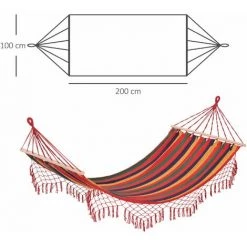 Outsunny Hamac De Voyage Respirant Portable Toile De Hamac Dim. 2L X 1l M Coton Polyester Multicolore -Outsunny Soldes Magasin 11659560 3