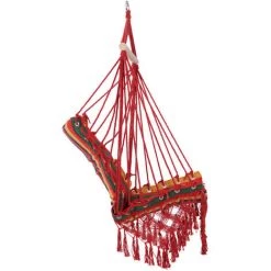 Outsunny Chaise Suspendue Hamac De Voyage Respirant Portable Dim. 60L X 45l X 55H M Coton Polyester Multicolore - Multicolore 11 Outsunny Chaise Suspendue Hamac De Voyage Respirant Portable Dim. 60L X 45l X 55H M Coton Polyester Multicolore - Multicolore -Outsunny Soldes Magasin 11659561 5