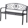 Outsunny Banc De Jardin 2 Places Style Néo-rétro Fer Forgé Motif Fleurs De Lys Dim. 128L X 50l X 91H Cm Métal époxy Noir - Noir -Outsunny Soldes Magasin 11659567 1