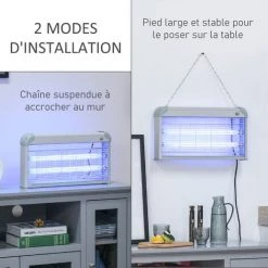 Outsunny Lampe UV Anti-insectes Anti Moustique Tue Mouche électrique Destructeur D'insectes 30 W Gris - Gris -Outsunny Soldes Magasin 11741064 5