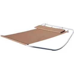 Outsunny Bain De Soleil Transat De Jardin Bascule Deux Personnes Hamac Marron - Marron -Outsunny Soldes Magasin 11741065 4