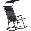 Outsunny Fauteuil à Bascule Rocking Chair Pliable De Jardin Dim. 105L X 64l X 125H Cm Tétière + Pare-soleil Inclus Acier époxy Textilène Noir -Outsunny Soldes Magasin 11741069 1