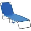 Outsunny Bain De Soleil Transat Pliable Dossier Réglable Multipositions Métal Et Polyester Bleu -Outsunny Soldes Magasin 11741077 1