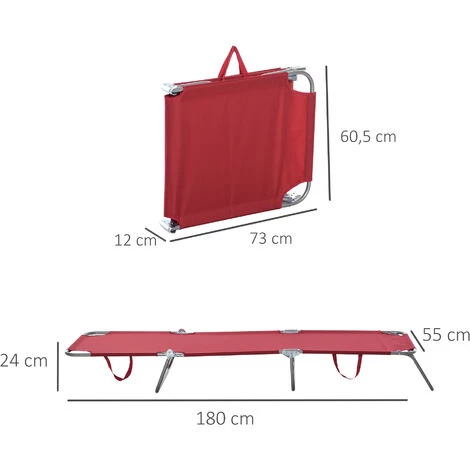 Outsunny Bain De Soleil Transat Pliable Dossier Réglable Multipositions Métal Et Polyester Bordeaux - Bordeaux 5 Outsunny Bain De Soleil Transat Pliable Dossier Réglable Multipositions Métal Et Polyester Bordeaux - Bordeaux – Image 3