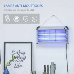 Outsunny Lampe UV Anti-insectes Anti Moustique Tue Mouche électrique Destructeur D'insectes 30 W Noir Gris - Noir -Outsunny Soldes Magasin 11764741 5
