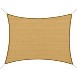 Outsunny Voile D'ombrage Toile Solaire Rectangulaire 6L X 4l M HDPE Jaune