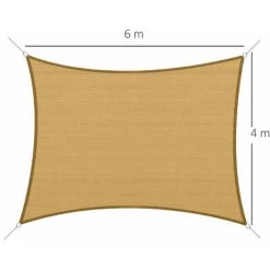 Outsunny Voile D'ombrage Toile Solaire Rectangulaire 6L X 4l M HDPE Jaune -Outsunny Soldes Magasin 11952800 3