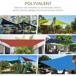 Outsunny Voile D'ombrage Toile Solaire Rectangulaire 6L X 4l M HDPE Jaune -Outsunny Soldes Magasin 11952800 4