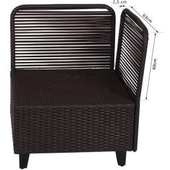 Outsunny Lot De 2 Accoudoirs Salon De Jardin Dim. 63L X 60l Cm (épaisseur : 2,5 Cm) Résine Tressée Chocolat - Marron -Outsunny Soldes Magasin 11952812 3