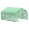 Outsunny Serre Tunnel De Jardin 3,5 X 3 X 2 M Grande Taille 6 Fenêtres Vert - Vert -Outsunny Soldes Magasin 1494965 1