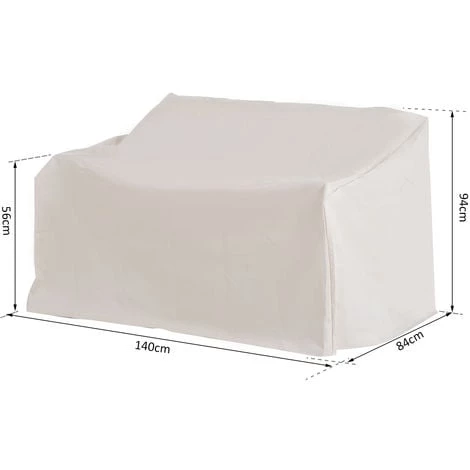 Outsunny Housse De Protection Mobilier De Jardin Bâche étanche 140L X 84l X 56/94H Cm Oxford Haute Densité 600D Beige - Beige 5 Outsunny Housse De Protection Mobilier De Jardin Bâche étanche 140L X 84l X 56/94H Cm Oxford Haute Densité 600D Beige - Beige – Image 3