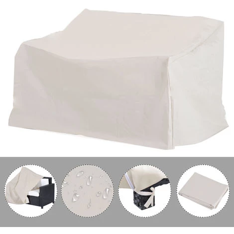 Outsunny Housse De Protection Mobilier De Jardin Bâche étanche 140L X 84l X 56/94H Cm Oxford Haute Densité 600D Beige - Beige 7 Outsunny Housse De Protection Mobilier De Jardin Bâche étanche 140L X 84l X 56/94H Cm Oxford Haute Densité 600D Beige - Beige – Image 5