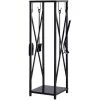 Outsunny Serviteur De Cheminée Colonne - Porte Bûches - Range Bûches Multi Accessoires Dim. 34L X 34l X 111H Cm Métal Noir -Outsunny Soldes Magasin 15672203 1