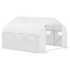 Outsunny Serre Tunnel De Jardin 3,5 X 3 X 2 M Grande Taille 6 Fenêtres Blanc -Outsunny Soldes Magasin 16172395 1