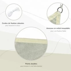 Outsunny Voile D'ombrage Rectangulaire 3 X 4 M Polyéthylène Haute Densité Résistant Aux UV Coloris Crème - Crème -Outsunny Soldes Magasin 17063402 4