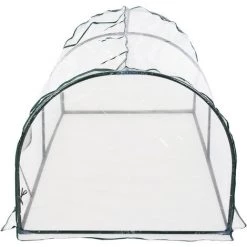 Outsunny Serre De Jardin Tunnel 2,5L X 1l X 0,8H M Grande Porte Zippée Bâche PVC Transparent Métal époxy Vert - Transparent -Outsunny Soldes Magasin 17068030 4