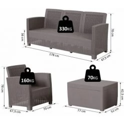 Outsunny Ensemble Salon De Jardin 5 Places Grand Confort Table Basse Rangement Intégré Plastique PP Imitation Rotin Coussins Gris -Outsunny Soldes Magasin 17707855 3