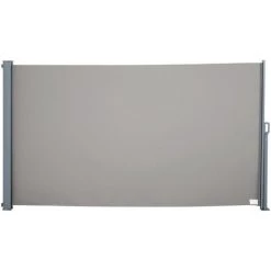 Outsunny Store Latéral Brise-vue Paravent Rétractable Dim. 3L X 1,60H M Alu. Polyester Anti-UV Haute Densité 280 G/m² Gris