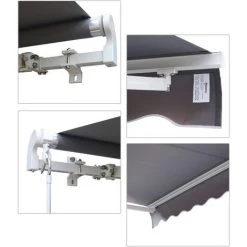 Outsunny Store Banne Manuel Rétractable Aluminium Polyester Imperméabilisé 2,95L X 2,5l M Gris - Gris 10 Outsunny Store Banne Manuel Rétractable Aluminium Polyester Imperméabilisé 2,95L X 2,5l M Gris - Gris -Outsunny Soldes Magasin 17842657 4