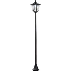 Outsunny Luminaire Extérieur Solaire Lampadaire Lanterne Classique LED 60 Lm Max. Dim. 26L X 26l X 177H Cm Noir - Noir