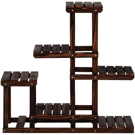 Outsunny Étagère à Fleurs En Bois - Porte Plante Bois 6 Tablettes - Dim. 100L X 25l X 97H Cm - Bois Massif De Pin 3 Outsunny Étagère à Fleurs En Bois - Porte Plante Bois 6 Tablettes - Dim. 100L X 25l X 97H Cm - Bois Massif De Pin