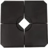 Outsunny Pied De Parasol Lot De 4 Dalles Pour Parasol à Lester Dim. Tot. 100L X 100l X 9,5H Cm HDPE Noir