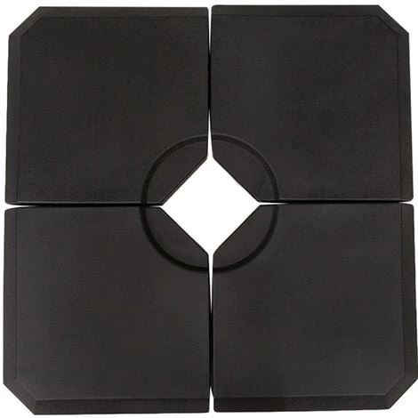 Outsunny Pied De Parasol Lot De 4 Dalles Pour Parasol à Lester Dim. Tot. 100L X 100l X 9,5H Cm HDPE Noir 3 Outsunny Pied De Parasol Lot De 4 Dalles Pour Parasol à Lester Dim. Tot. 100L X 100l X 9,5H Cm HDPE Noir