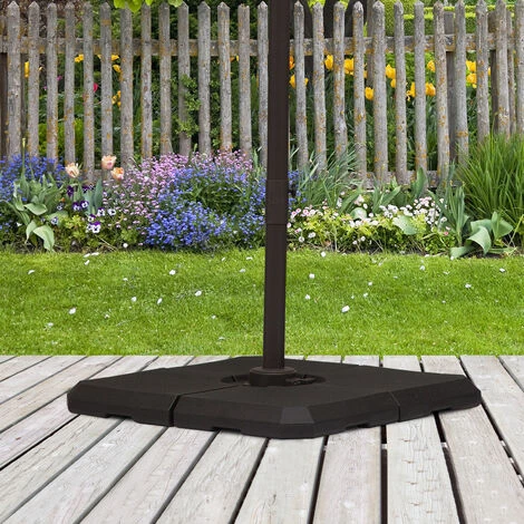 Outsunny Pied De Parasol Lot De 4 Dalles Pour Parasol à Lester Dim. Tot. 100L X 100l X 9,5H Cm HDPE Noir 4 Outsunny Pied De Parasol Lot De 4 Dalles Pour Parasol à Lester Dim. Tot. 100L X 100l X 9,5H Cm HDPE Noir – Image 2