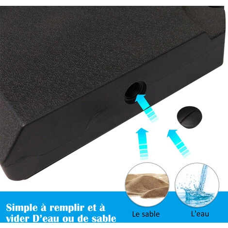Outsunny Pied De Parasol Lot De 4 Dalles Pour Parasol à Lester Dim. Tot. 100L X 100l X 9,5H Cm HDPE Noir 7 Outsunny Pied De Parasol Lot De 4 Dalles Pour Parasol à Lester Dim. Tot. 100L X 100l X 9,5H Cm HDPE Noir – Image 5