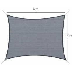 Outsunny Voile D'ombrage Rectangulaire 6L X 4l M HDPE Gris - Gris -Outsunny Soldes Magasin 18396846 3