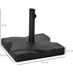 Outsunny Pied De Parasol Base De Lestage Parasol Carré Dim. 41,5L X 41,5I X 35H Cm Poids Net 20 Kg Ciment HDPE Noir 9 Outsunny Pied De Parasol Base De Lestage Parasol Carré Dim. 41,5L X 41,5I X 35H Cm Poids Net 20 Kg Ciment HDPE Noir -Outsunny Soldes Magasin 18552422 3