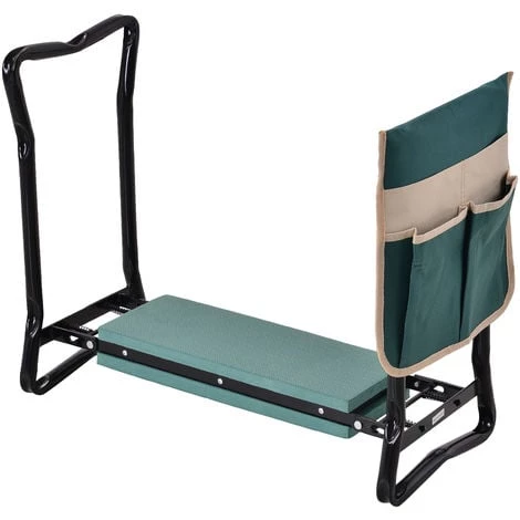 Outsunny Tabouret De Jardin Pliable Agenouilloir De Jardin Siège Jardinage Avec Coussin Pochette Rangement Outils Vert 3 Outsunny Tabouret De Jardin Pliable Agenouilloir De Jardin Siège Jardinage Avec Coussin Pochette Rangement Outils Vert