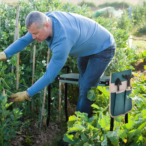 Outsunny Tabouret De Jardin Pliable Agenouilloir De Jardin Siège Jardinage Avec Coussin Pochette Rangement Outils Vert 4 Outsunny Tabouret De Jardin Pliable Agenouilloir De Jardin Siège Jardinage Avec Coussin Pochette Rangement Outils Vert – Image 2