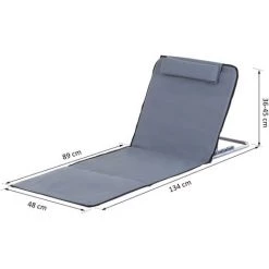 Outsunny Lot De 2 Tapis De Plage Rembourré - Matelas De Plage - Nattes De Plage - Dossier Inclinable Multi-positions - Sac Transport Inclus - Métal Polyester PE Gris 9 Outsunny Lot De 2 Tapis De Plage Rembourré - Matelas De Plage - Nattes De Plage - Dossier Inclinable Multi-positions - Sac Transport Inclus - Métal Polyester PE Gris -Outsunny Soldes Magasin 18668864 3