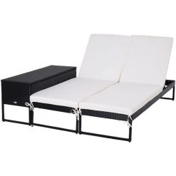 Outsunny Lot De 2 Transats Bains De Soleil Design - Grand Confort - Matelas Déhoussable Crème, Inclinaison Réglable Multi-positions - Table Basse - Résine Tressée 4 Fils Noir - Noir 10 Outsunny Lot De 2 Transats Bains De Soleil Design - Grand Confort - Matelas Déhoussable Crème, Inclinaison Réglable Multi-positions - Table Basse - Résine Tressée 4 Fils Noir - Noir -Outsunny Soldes Magasin 18945173 4