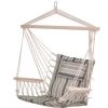 Outsunny Chaise Suspendue Hamac De Voyage Respirant Portable Dim. 100L X 49l X 106H Cm Coton Macramé Polyester Multicolore Rayé -Outsunny Soldes Magasin 19450729 1