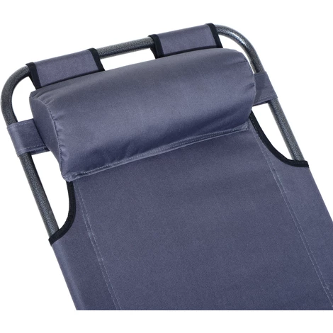 Outsunny Chaise Longue Pliable Bain De Soleil Transat De Relaxation Dossier Inclinable Avec Repose-pied Polyester Oxford Gris - Gris 7 Outsunny Chaise Longue Pliable Bain De Soleil Transat De Relaxation Dossier Inclinable Avec Repose-pied Polyester Oxford Gris - Gris – Image 5