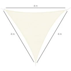 Outsunny Voile D'ombrage Triangulaire Grande Taille 4 X 4 X 4 M Polyéthylène Haute Densité Résistant Aux UV Crème - Crème -Outsunny Soldes Magasin 19842641 3
