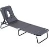 Outsunny Transat De Jardin Chaise Longue Pliante Bain De Soleil Pour Lecture Gris - Gris -Outsunny Soldes Magasin 20895698 1