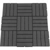 Outsunny Caillebotis - Dalles Terrasse - Lot De 9 - Emboîtables, Installation Très Simple - Petits Carreaux Composite Plastique Imitation Bois Noir -Outsunny Soldes Magasin 24060723 1